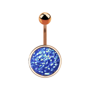 Banane or rose avec pierre Druse bleu foncé