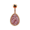 Banane rosegold Oval mit Druse Stein pink