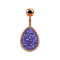 Banana rose gold oval with purple druse stone