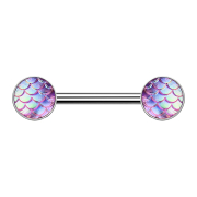 Barbagianni argento con squame di pesce rosa