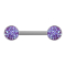 Barbell silver with purple druse stone