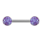 Barbell silver with purple druse stone