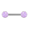 Barbell silver with light purple druse stone