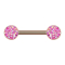 Barbell rose gold with pink druse stone