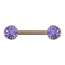 Barbell rose gold with purple druse stone