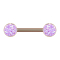 Barbell rose gold with light purple druse stone