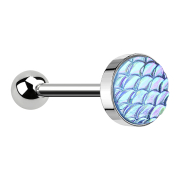 Barbell silver with fish scales aqua