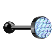 Barbell noir avec écailles de poisson aqua
