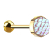 Gold-plated barbell with pink fish scales