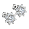 Boucles doreilles argent fleur de cristal avec grand cristal