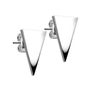 Stud earrings silver triangle
