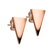 Stud earrings rose gold triangle