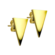 Gold-plated triangle stud earrings