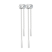 Stud earrings silver with crystal and pendant