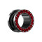 Flesh tunnel black with crystal red