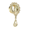 Flared tunnel 14k gold-plated mother-of-pearl drop with pendant