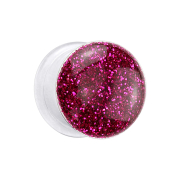 Spina svasata trasparente con glitter fucsia