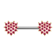 Barbell rosegold Kristall gepflastertes Herz pink