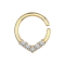 Micro piercing anneau 14k doré rond avec des cristaux