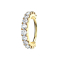 Micro piercing anneau 14k doré arc de cristal argenté