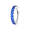 Micro piercing anneau argent arc de cristal bleu foncé