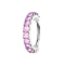 Micro Piercing Ring silber Kristallbogen pink