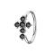 Anello micro piercing argento croce nera