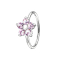 Micro piercing anneau argent fleur de cristal rose