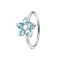 Micro piercing anneau argent fleur de cristal aqua
