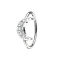 Micro piercing ring silver half moon