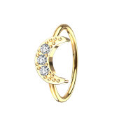 Micro Piercing Ring 14k vergoldet Halbmond