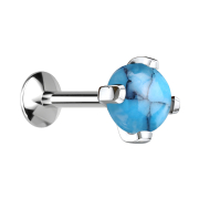 Micro UFO Labret filet intérieur argent turquoise...