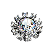 Dermal Anchor argent double cristal pavé argent