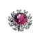 Dermal Anchor silver double crystal paved pink