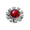 Dermal Anchor argenté double cristal pavé rouge