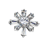 Dermal Anchor silver crystal flower long