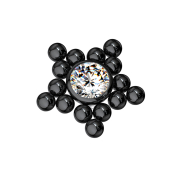 Dermal Anchor noir boules étoile