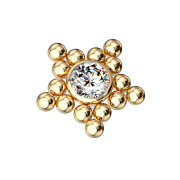 Dermal Anchor plaqué or boules étoile