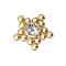 Dermal Anchor plaqué or boules étoile