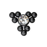 Dermal Anchor noir boules triangle