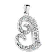 Anhänger silber langes Herz