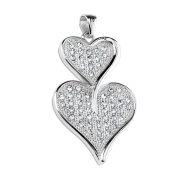 Pendentif argent double cœur