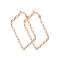 Earring rose gold square wave pattern