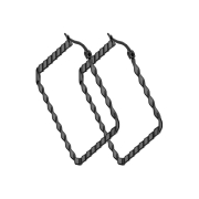 Boucles doreilles noir motif vague carré