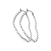 Earring silver wave pattern heart