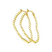 Earring gold-plated wave pattern heart