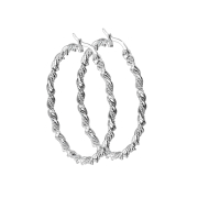Earring silver round braided