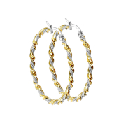 Gold-plated round braided earring