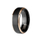 Ring black matt brushed two rose gold stripes