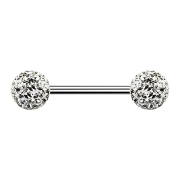 Micro Barbell argenté avec deux boules...